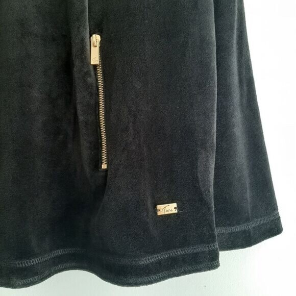TWO by Vince Camuto Soft Velvet Pullover High Neck Sweatshirt Black Sz S - Picture 6 of 11